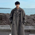 Men’s Mid-Length Wool Coat – Korean Style Casual Winter Overcoat
