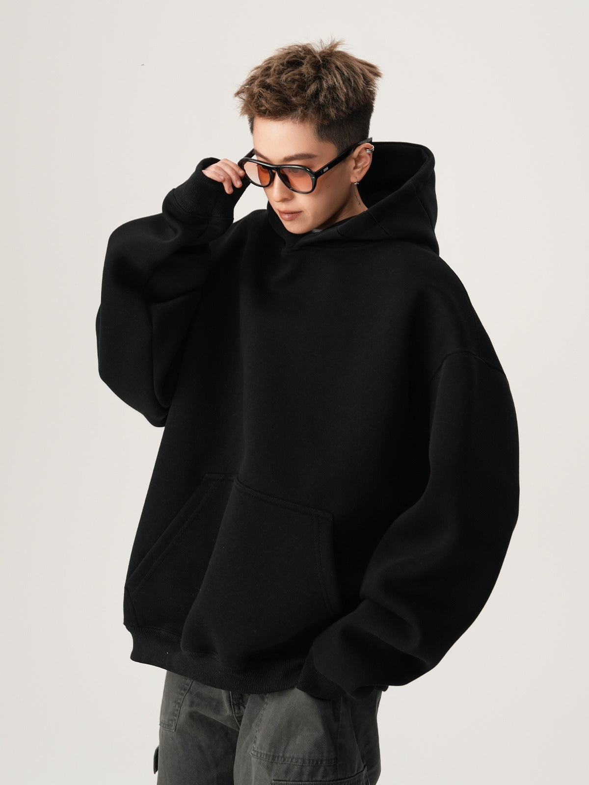 Unisex Heavyweight Boxy Hoodie | American Trend Clean Fit Short Jacket | High Street Loose Fit Sweatshirt