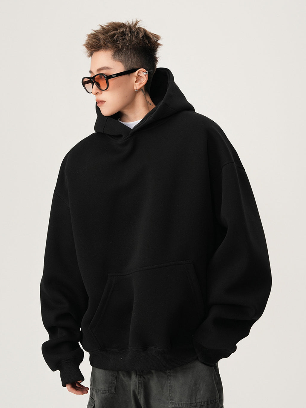 Unisex Heavyweight Boxy Hoodie | American Trend Clean Fit Short Jacket | High Street Loose Fit Sweatshirt