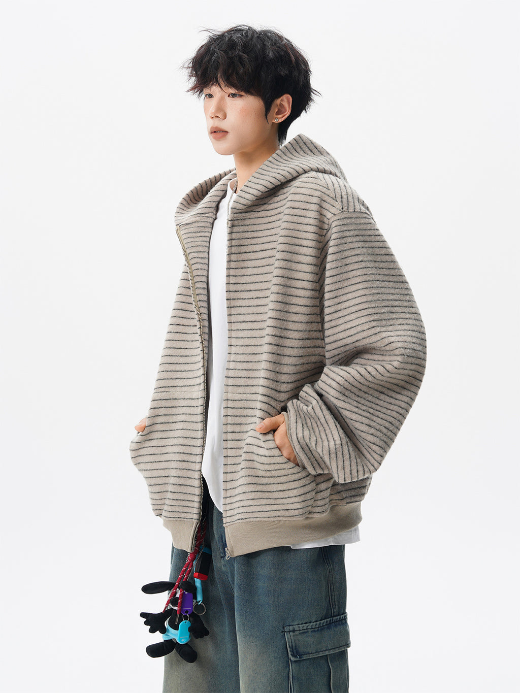 Men’s Vintage Striped Cardigan Sweatshirt | Autumn High Street Casual Jacket | Trendy Couple Style Versatile Top