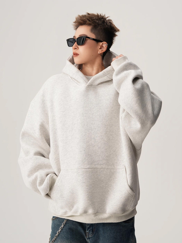 Unisex Heavyweight Boxy Hoodie | American Trend Clean Fit Short Jacket | High Street Loose Fit Sweatshirt