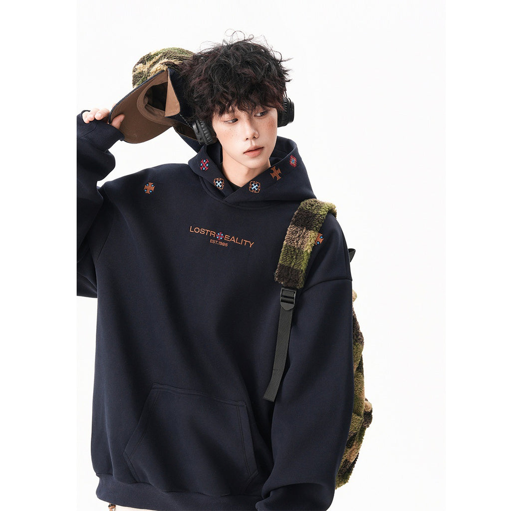 Unisex Heavy Ethnic Embroidered Hoodie | Autumn Loose Fit Long Sleeve Sweatshirt |Trendy Streetwear Style