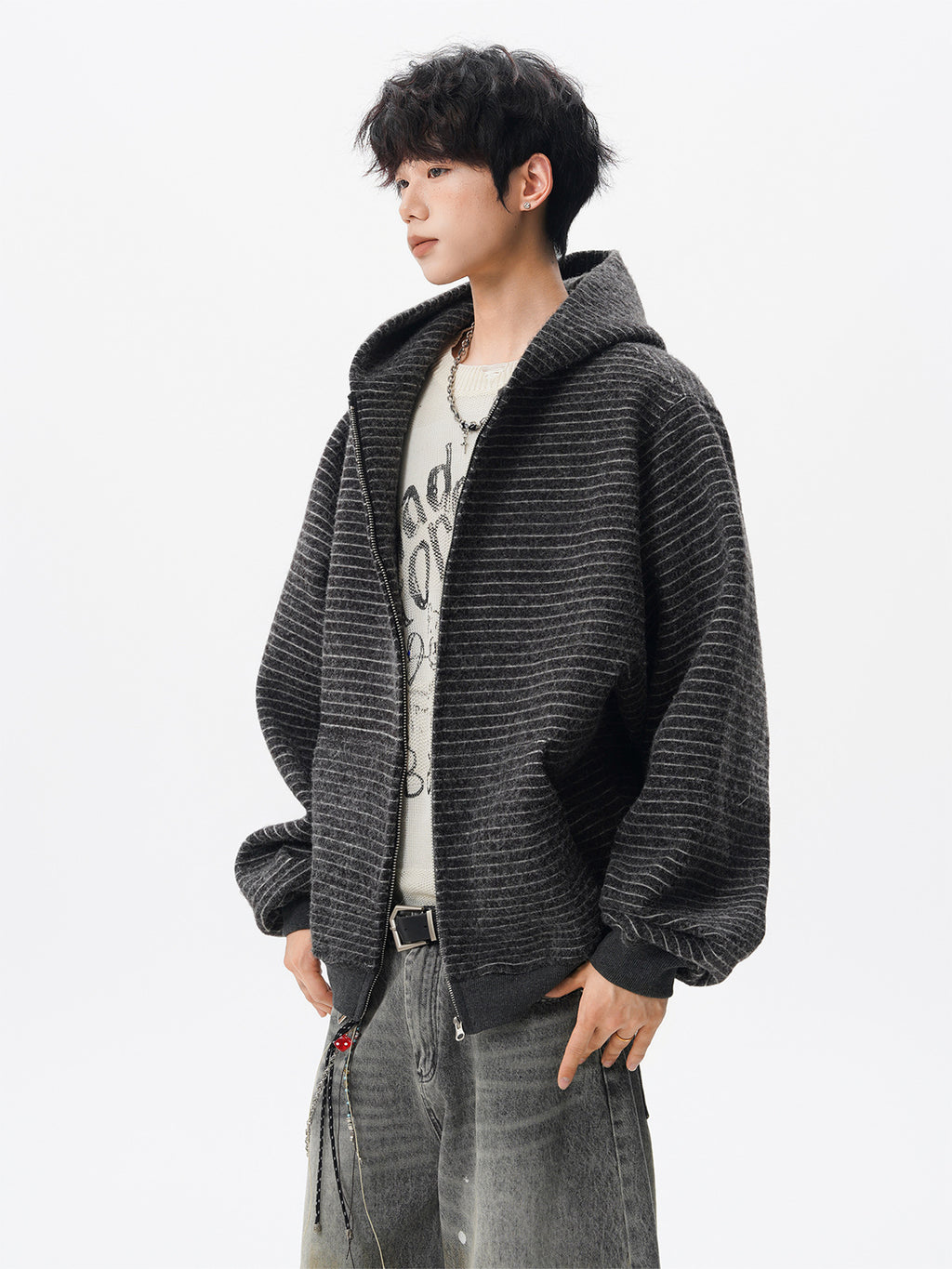 Men’s Vintage Striped Cardigan Sweatshirt | Autumn High Street Casual Jacket | Trendy Couple Style Versatile Top