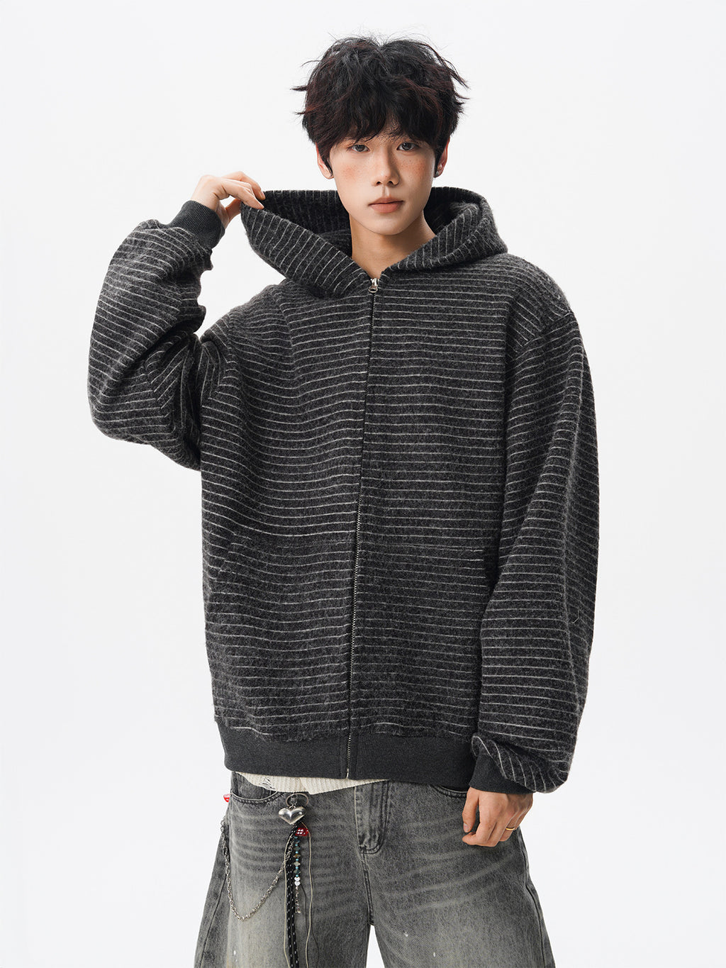 Men’s Vintage Striped Cardigan Sweatshirt | Autumn High Street Casual Jacket | Trendy Couple Style Versatile Top