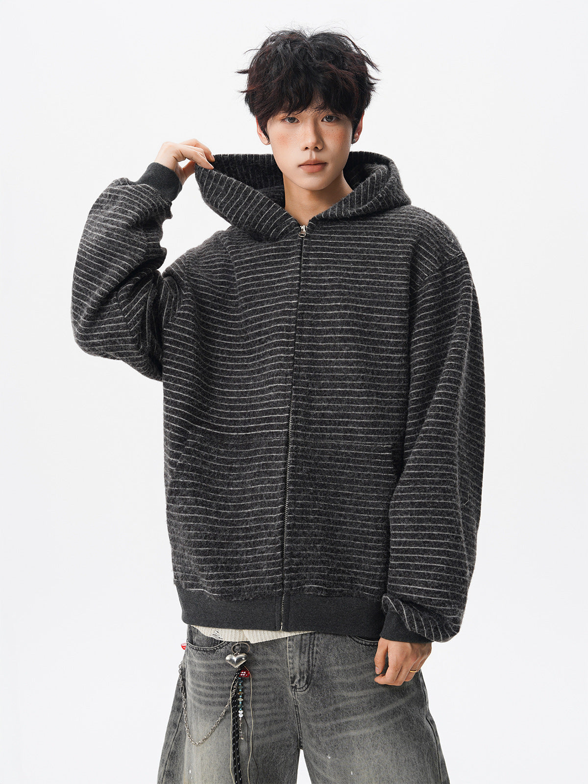 Men’s Vintage Striped Cardigan Sweatshirt | Autumn High Street Casual Jacket | Trendy Couple Style Versatile Top